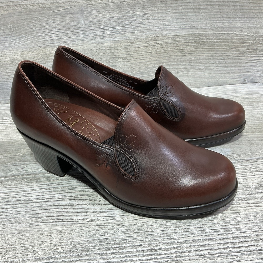 Dansko Women's EU 40 US 9.5/10 Beth Pump Brown Leather Heels Shoes 3303787800